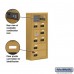 Salsbury Cell Phone Storage Locker - with Front Access Panel - 6 Door High Unit (5 Inch Deep Compartments) - 8 A Doors (7 usable) and 2 B Doors - Gold - Surface Mounted - Resettable Combination Locks